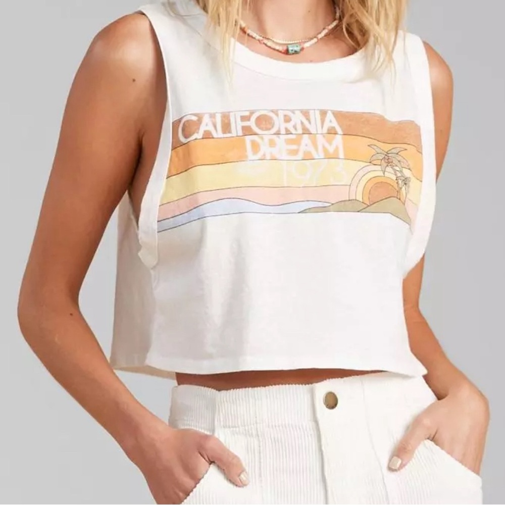 Billabong Cut Off Tank Top Tank Tops in Salt Crystal Buckle size Small youth